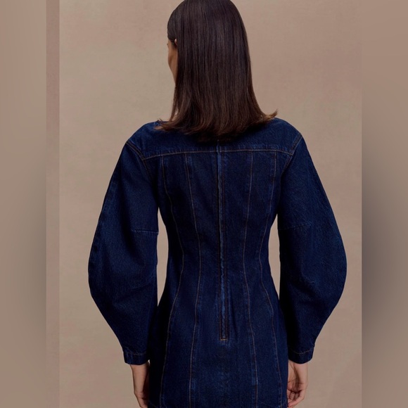 NWT Meshki Cosmala
Denim Long Sleeve Mini Dress - Indigo Blue - Picture 4 of 6